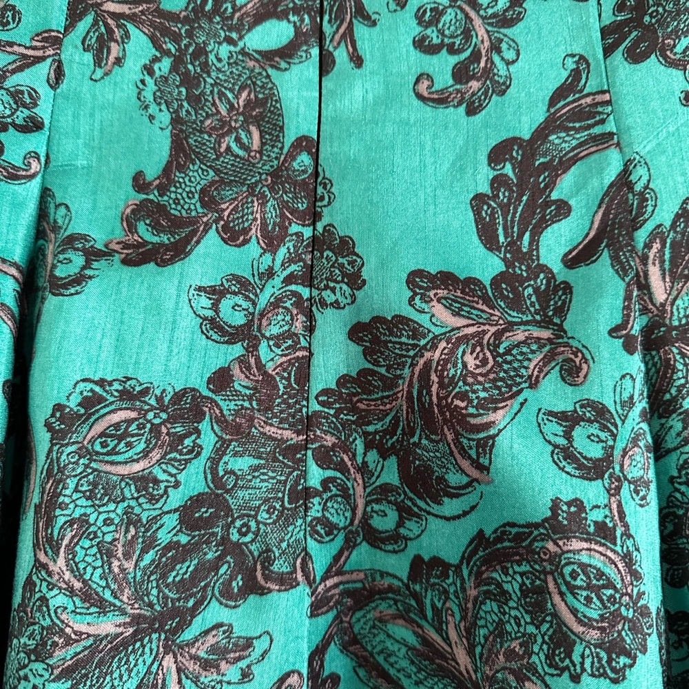 Jessica Howard retro scoop neck green/black paisley print fit and flare dress - Picture 9 of 9